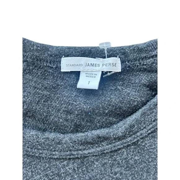 James Perse Standard Crew Neck Long Sleeve Sweatshirt Heather Gray Size Small - Picture 2 of 5